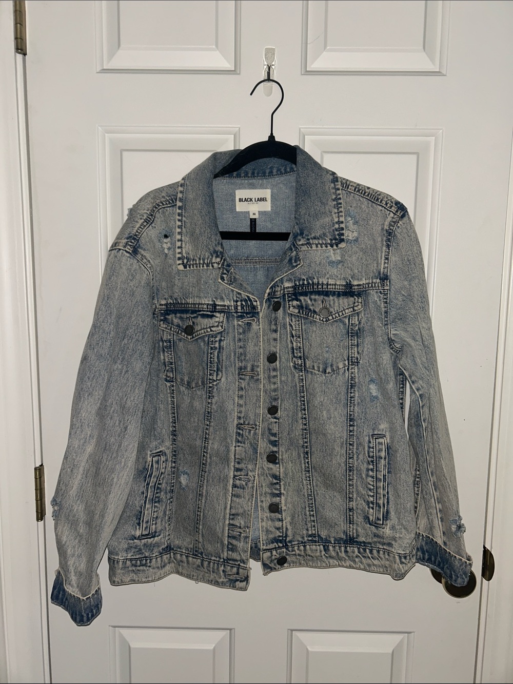 Black Label Women's Distressed Light Blue Denim Jacket